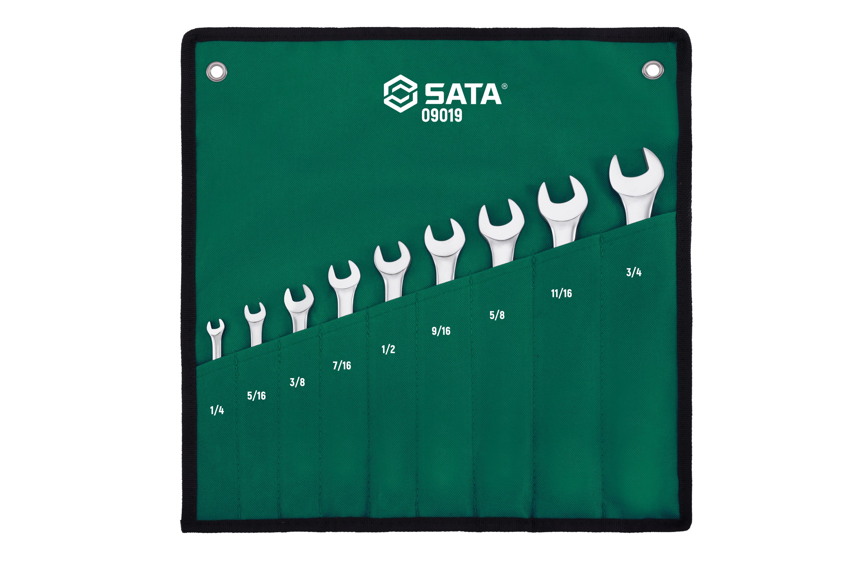 SATA/世达 9件英制全抛光两用扳手组套 09019