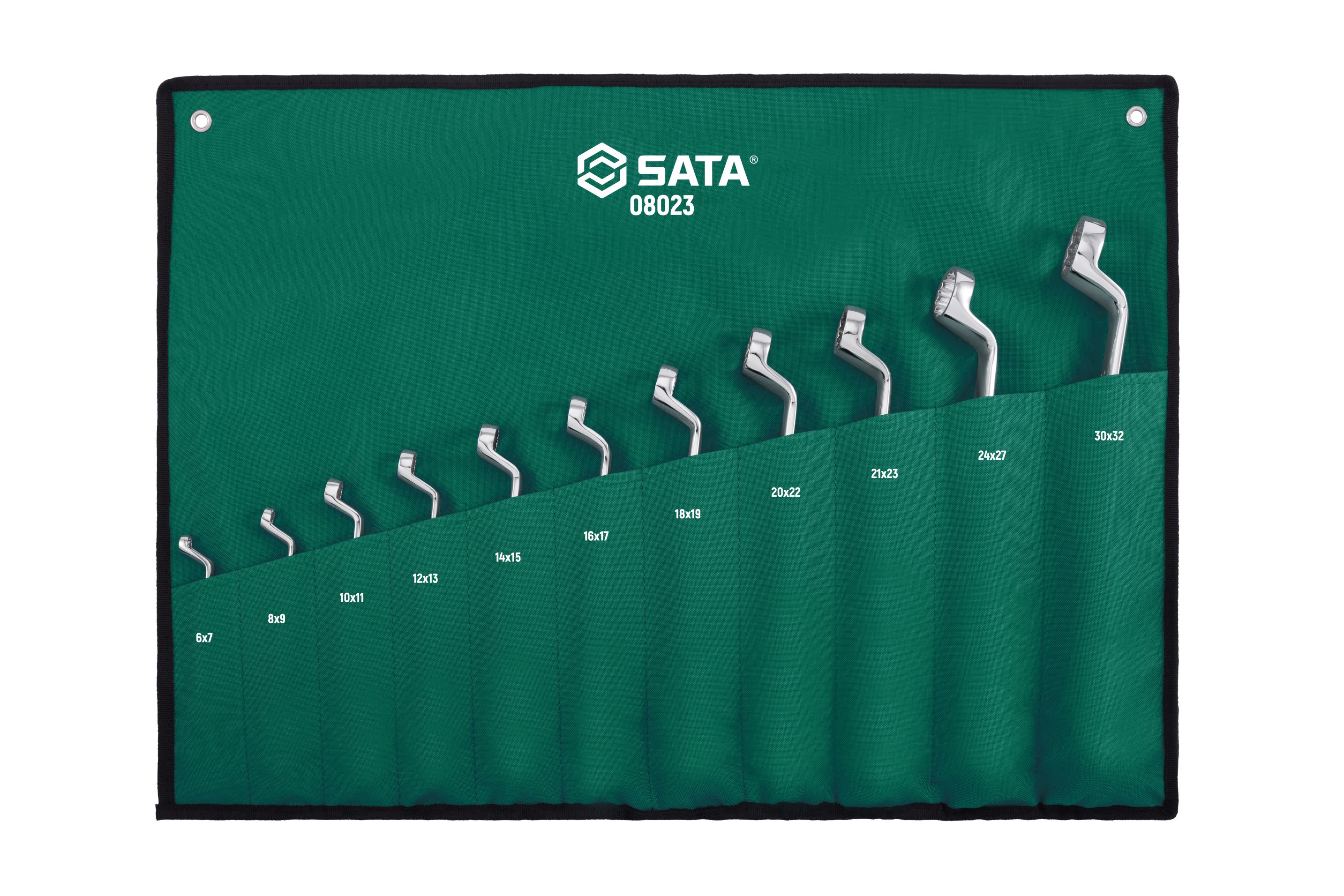 SATA/世达 11件全抛光高颈双梅花扳手组套 08023