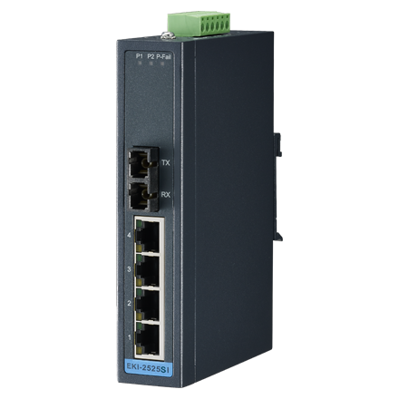 ADVANTECH/研华 4FE+1FESCSingle-modeUnmanagedEthernetSwitch-40~75℃ EKI-2525SI-AE