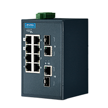 ADVANTECH/研华 8百兆端口+2个千兆光电复用口，支持Modbus/TCP协议简易网管型工业交换机，-40~75℃ EKI-5629CI-MB-AE