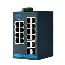 ADVANTECH/研华 16百兆端口+2个千兆光电复用口，支持EtherNet/IP协议简易网管型工业交换机，-40~75℃ EKI-5626CI-EI-AE