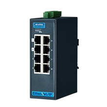 ADVANTECH/研华 8端口支持EtherNet/IP协议简易网管型工业交换机，-40~75℃ EKI-5528I-EI-AE
