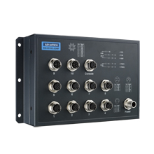 ADVANTECH/研华 10个百兆M12POE端口非网管EN50155交换机，支持72/96/110VDC供电 EKI-9510E-2GMPH-AE