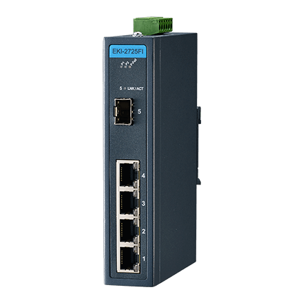 ADVANTECH/研华 4GE+1SFP光纤端口全千兆非网管型宽温交换机 EKI-2725FI-AE