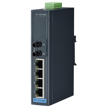 ADVANTECH/研华 4FE+1FESTSingle-modeUnmanagedEthernetSwitch  -40~75℃ EKI-2525SI-ST-AE