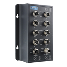 ADVANTECH/研华 8个千兆M12POE端口非网管EN50155交换机，支持24/48VDC供电 EKI-9508G-MPL-AE