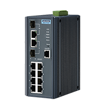 ADVANTECH/研华 8百兆电2千兆光网管型工业以太网交换机 EKI-7710G-2CI-AE