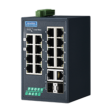 ADVANTECH/研华 16百兆端口+2个千兆光电复用口，支持PROFINET协议简易网管型工业交换机，-40~75℃ EKI-5626CI-PN-AE