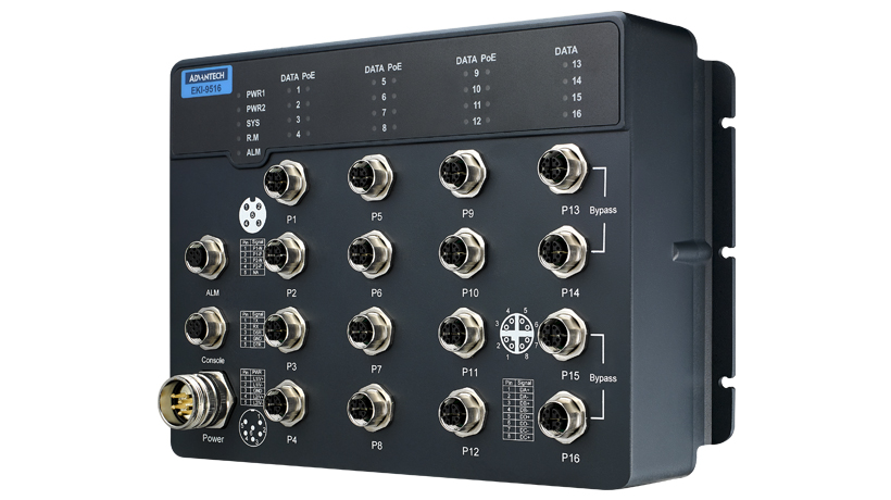 ADVANTECH/研华 EN50155ManagedPoEEthernetSwitchwith16GE(4bypass)24-110VDC EKI-9516G-4GMPW-AE