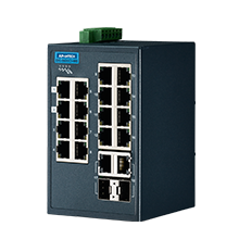 ADVANTECH/研华 16百兆端口+2个千兆光电复用口，支持Modbus/TCP协议简易网管型工业交换机，-40~75℃ EKI-5626CI-MB-AE
