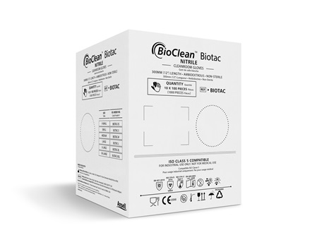 Ansell/安思尔 适用于100级（ISO 5）环境的非无菌丁腈手套 BioClean™ Biotac BIOTAC