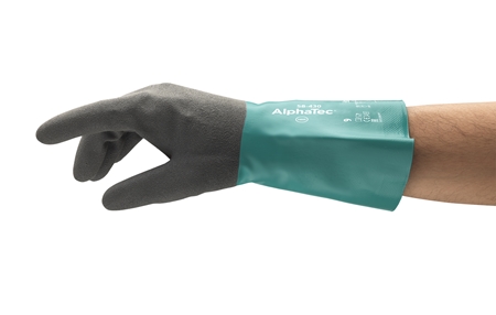 Ansell/安思尔 中型应用、无衬里设计、灵巧性手套，采用ANSELL GRIP™技术，具有良好的湿/油抓握性能 AlphaTec® 58-430