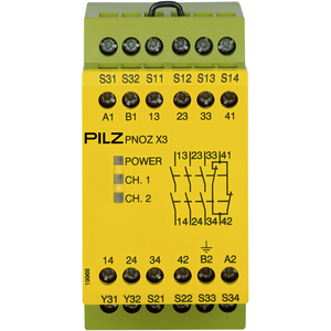 PILZ/皮尔磁 安全继电器 PNOZ X3 115VAC 24VDC 3n/o 1n/c 1so 774315