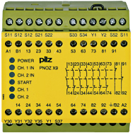 PILZ/皮尔磁 安全继电器 PNOZ X9 100-120VAC 24VDC 7n/o 2n/c 2so 774605