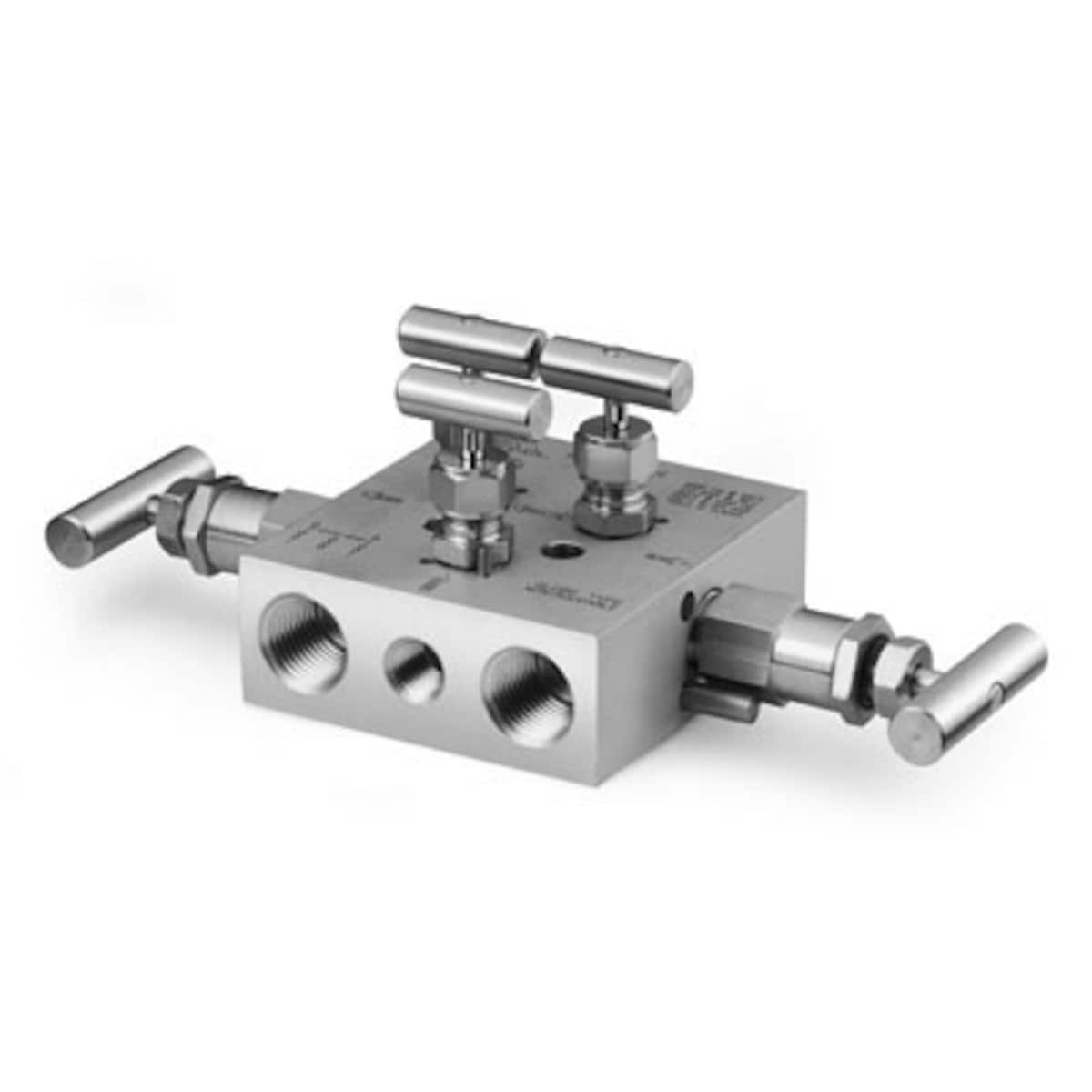 SWAGELOK/世伟洛克 不锈钢 5 阀仪表阀组，1/2 in. 内螺纹 NPT x 1/2 in. 内螺纹 NPT x 1/8 in. 内螺纹 NPT SS-VB5NBF8