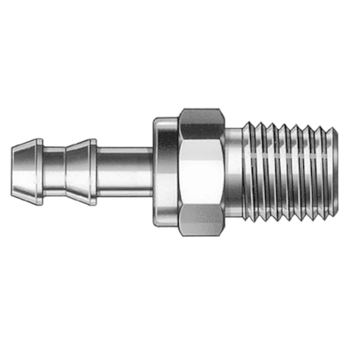 SWAGELOK/世伟洛克 多用途推入连接式软管端接，1/2 in. 不锈钢 BSP/ISO 锥形外螺纹，1/2 in. 软管尺寸 SS-PB8-MT8