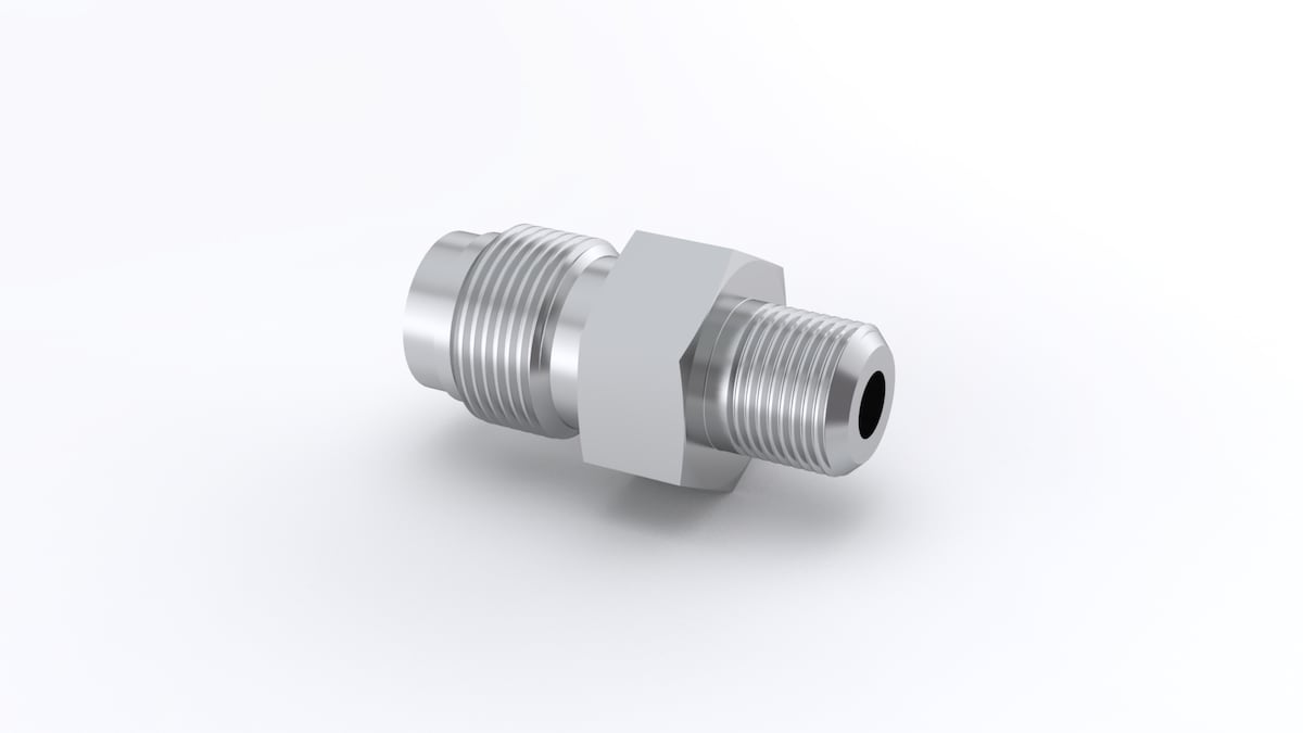 SWAGELOK/世伟洛克 316 不锈钢 VCR 面密封接头，外螺纹 NPT 连接本体，1/4 in. VCR x 1/8 in. MNPT SS-4-VCR-1-2