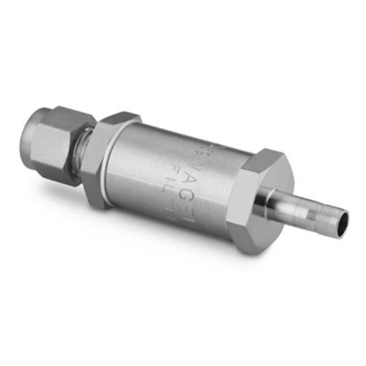 SWAGELOK/世伟洛克 不锈钢直通颗粒过滤器，1/4 in. 世伟洛克卡套管接头 x 1/4 in. 卡套管转换接头，孔隙尺寸 15 微米 SS-4F-T7-15