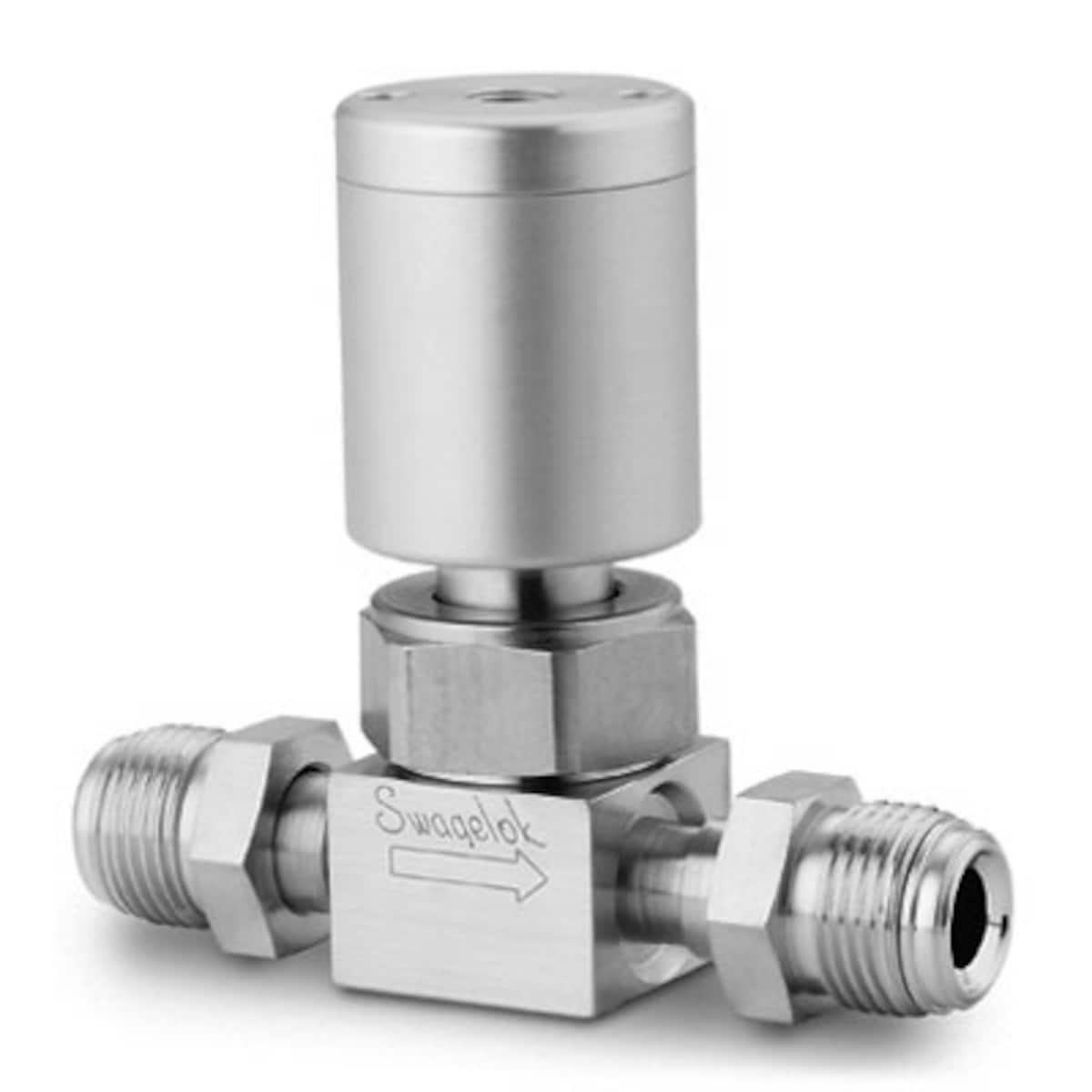 SWAGELOK/世伟洛克 316L VAR UHP 高流量隔膜密封阀，1/2 in. 世伟洛克可旋转外螺纹 VCR 接头，SC-01 清洁，NC 执行机构 6LV-DFMR8-P-C
