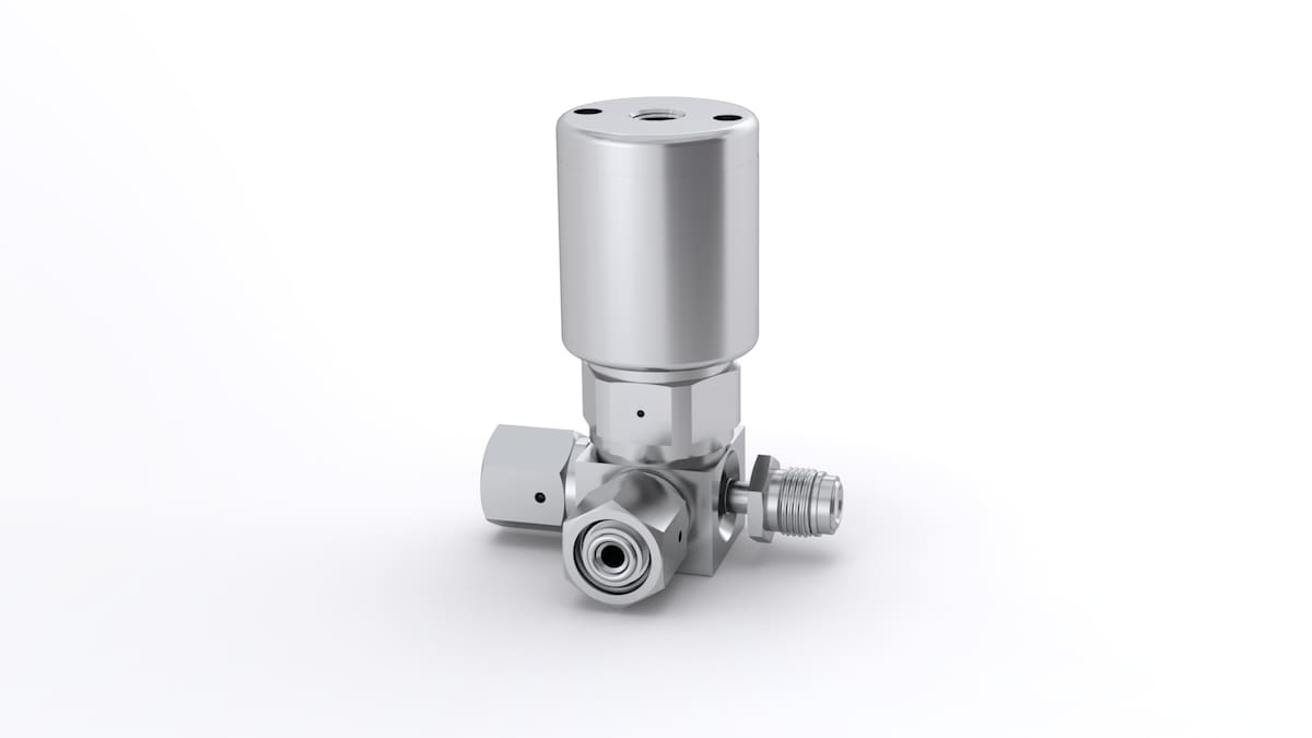SWAGELOK/世伟洛克 316L VIM-VAR UHP 高流量 3 口隔膜密封阀，1/4 in. 可旋转外螺纹 VCR x 内螺纹 VCR x 内螺纹 VCR，NC 6LVV-DPC233P-C