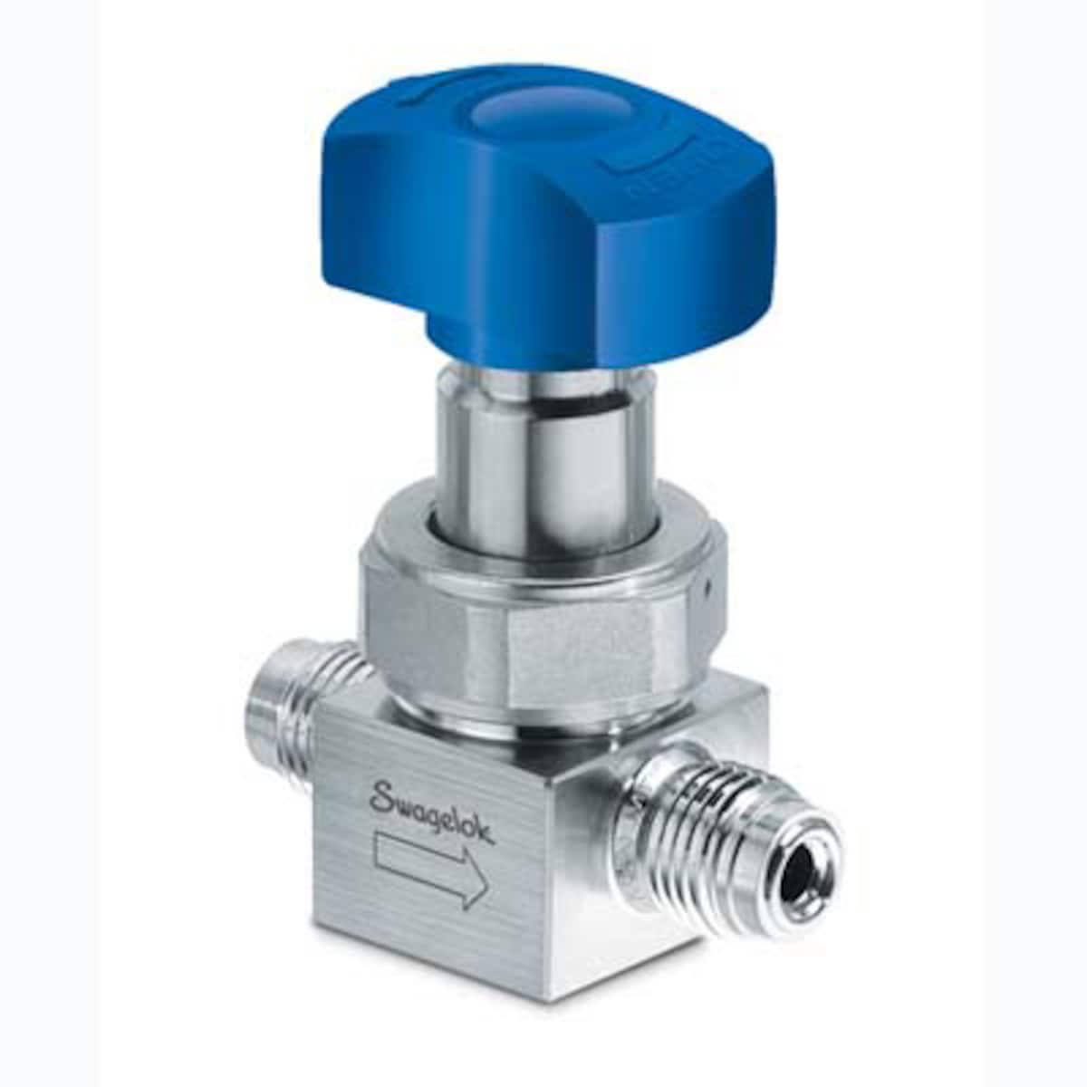 SWAGELOK/世伟洛克 316L VIM-VAR UHP 隔膜密封阀，1/4 in. 外螺纹 VCR 接头，SC-01 清洁，蓝色定向手柄 6LVV-DPVR4-P