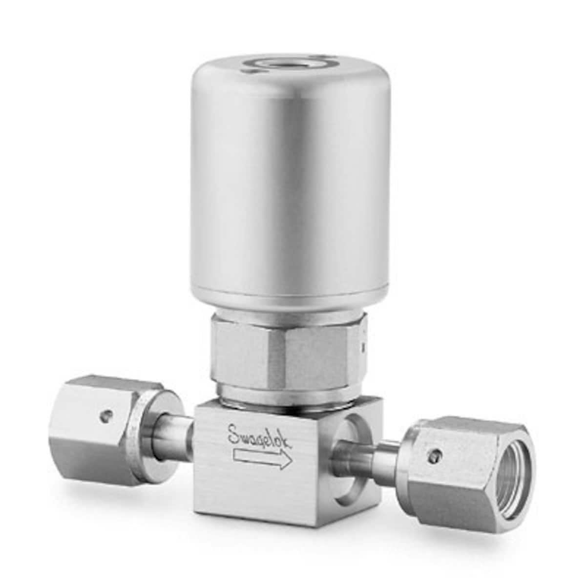 SWAGELOK/世伟洛克 316L VIM-VAR UHP 隔膜密封阀，1/4 in. 内螺纹 VCR 接头，SC-01 清洁，NO 执行机构 6LVV-DPFR4-P-O