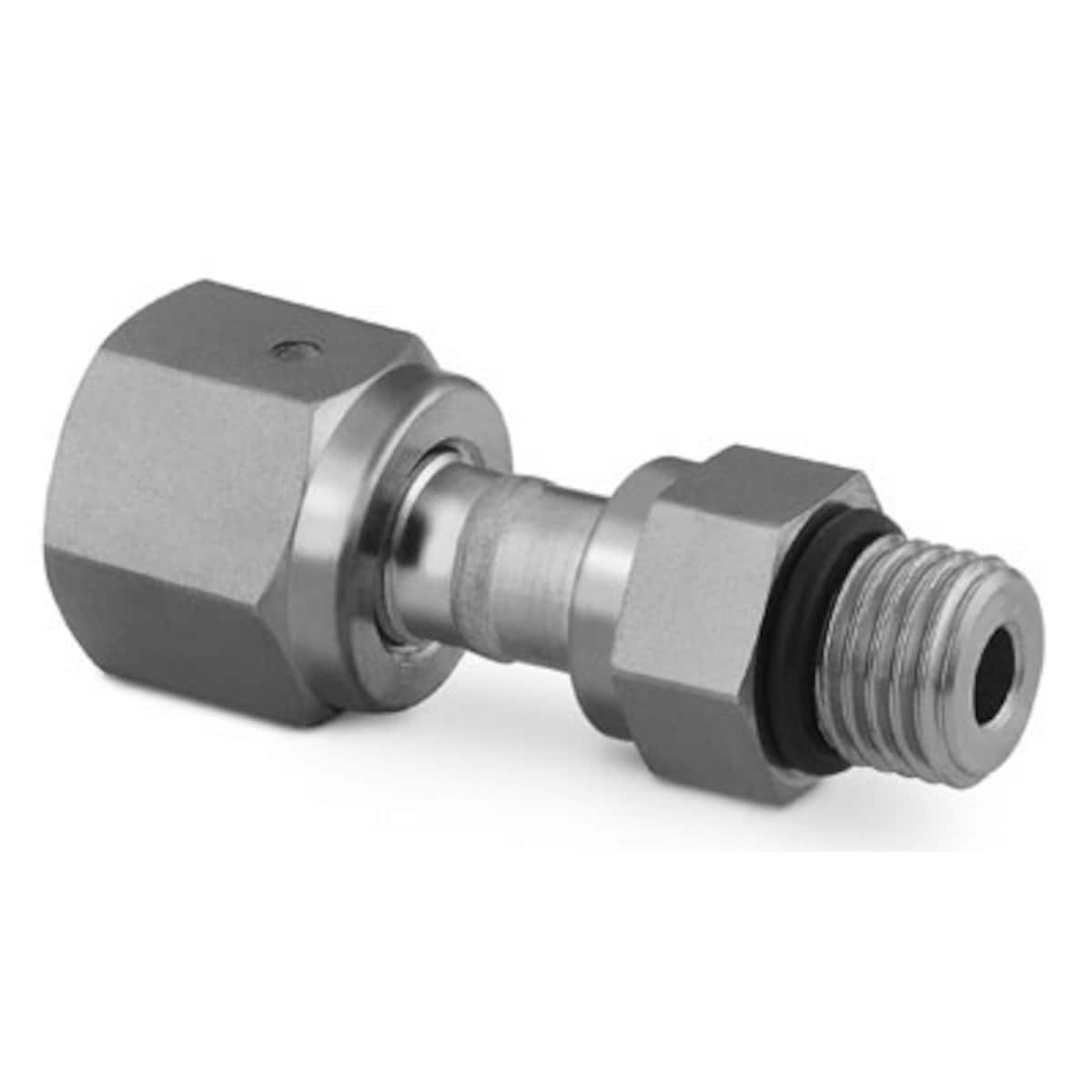 SWAGELOK/世伟洛克 不锈钢 VCO O 型圈面密封接头，外螺纹 SAE/MS 连接，1/4 in. 内螺纹 VCO 接头 x 7/16-20 直螺纹 SS-4-WVCO-1-4ST