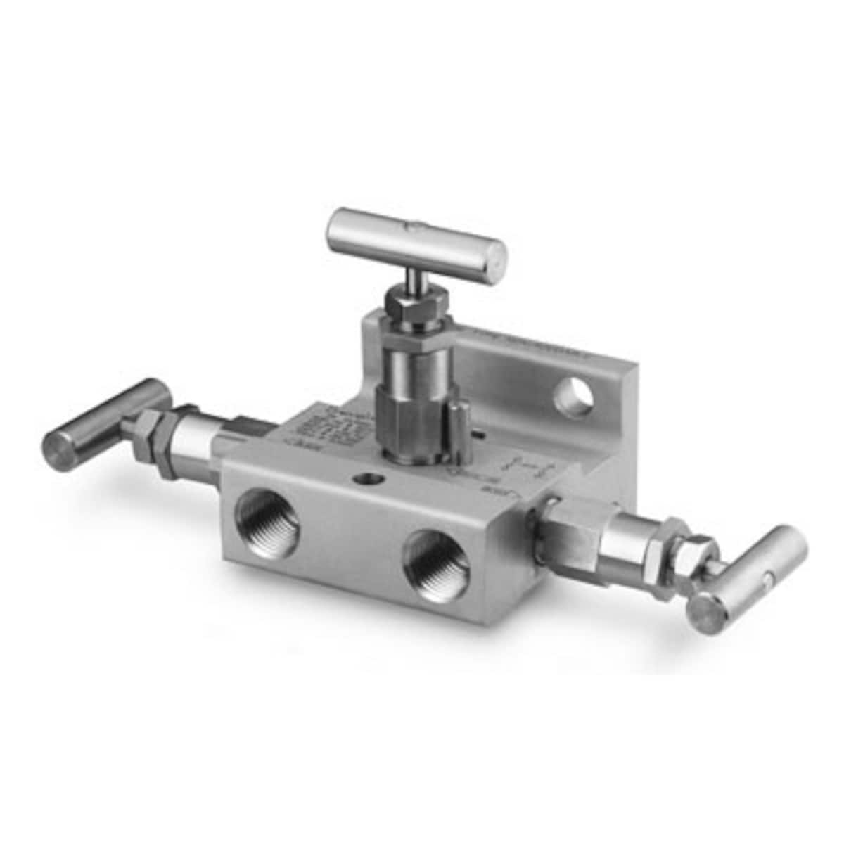 SWAGELOK/世伟洛克 不锈钢 3 阀仪表阀组，1/2 in. 内螺纹 NPT x 法兰 (MSS)，球头 SS-V3NBF8-FL