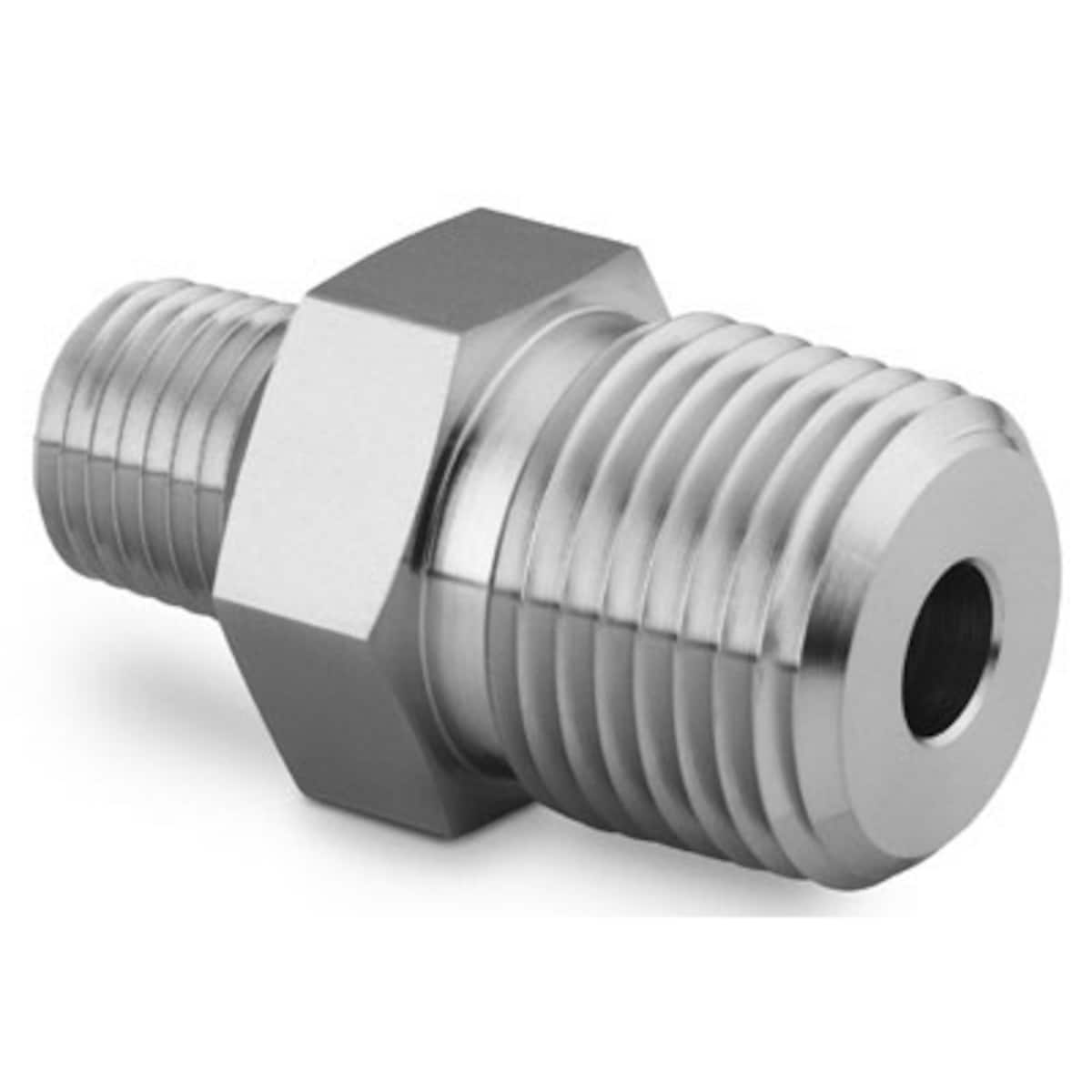 SWAGELOK/世伟洛克 不锈钢公称管接头，六角变径外螺纹接头，1/2 in. 外螺纹 NPT x 3/8 in. 外螺纹 NPT SS-8-HRN-6