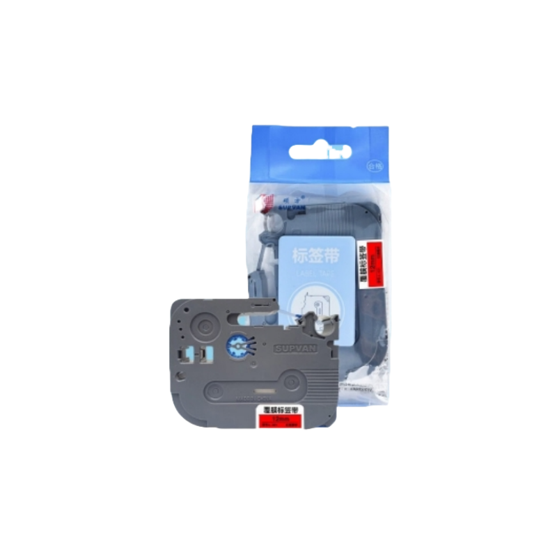 SUPVAN/硕方 标签贴纸 12mm 红底黑字