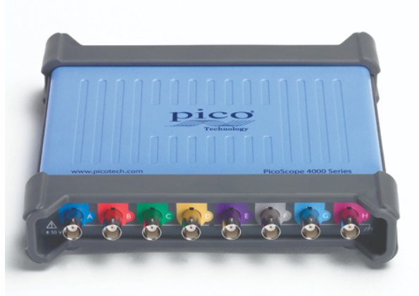示波器 Pico Scope 4824A 参数：8通道，20MHz带宽, 80 MS/s采样率,256MS捕捉内 存,12位分辨率