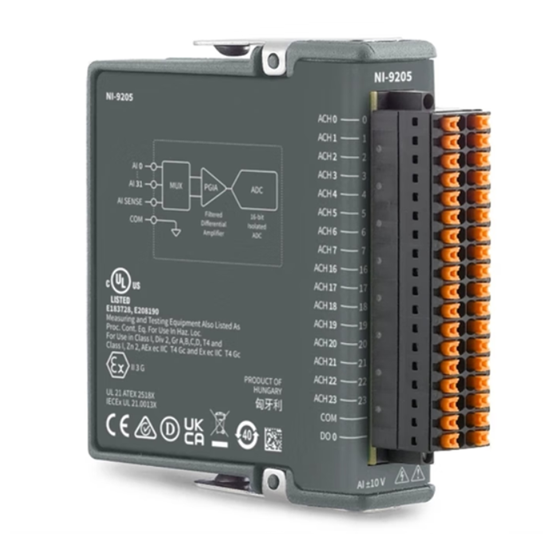 NI 弹簧端子 NI-9205 产品编号：785184-01