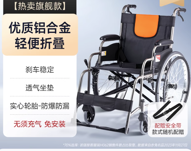 YUWELL 轮椅车 H051基础版