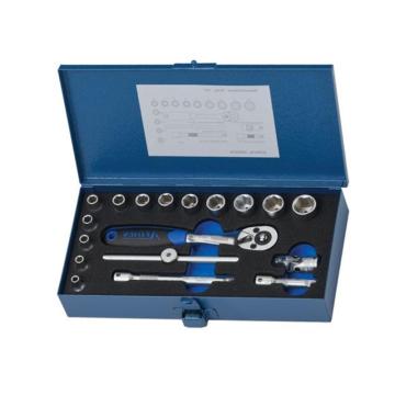 哈恩库博 HAHN+KOLB 1/4"套筒扳手套装，18件套，六角套筒4-14mm 58006011