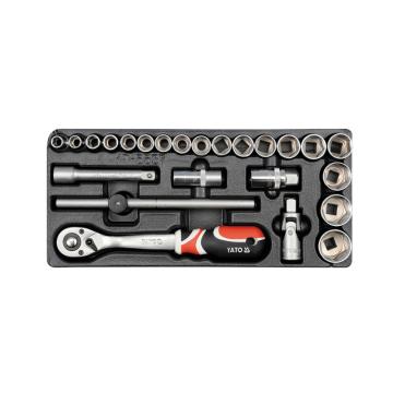 YATO/易尔拓 1/2"套筒套装，套筒组套24件套，10-32mm YT-5537