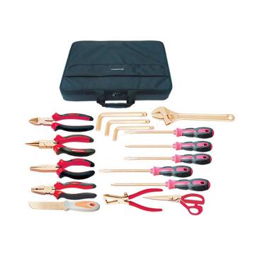 Raxwell 防爆18件套组合套装工具，铍青铜18pcs RTBK0064