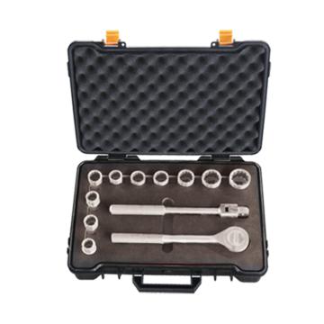 桥防 304不锈钢1/2"方13件套盒装套筒13pcs T88511
