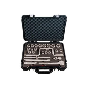 桥防 304不锈钢1/2"方24件套盒装套筒24pcs T88513