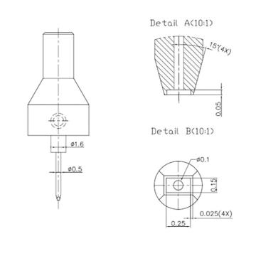 SPTsmallprecisiontools SPT 吸嘴1059D-17.48-W-PL-0.25-0.20-0.025 DD-PUT-1125-S14
