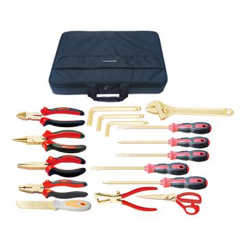 Raxwell 防爆18件套组合套装工具，铝青铜18pcs RTAK0064