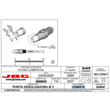 JBC 锡嘴 C560-015，配DDSE-2QC使用