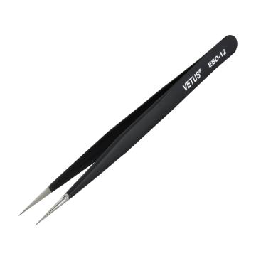 VETUS 不锈钢镊子，电子维修工具 ESD-12