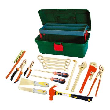 Raxwell 防爆16件套组合套装工具(两层工具箱)，铝青铜16pcs RTAK0034