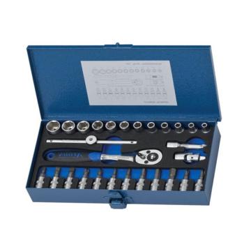 哈恩库博 HAHN+KOLB 1/4"六角套筒扳手套装28件套，六角套筒4-14mm 58006021