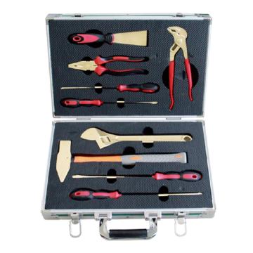 Raxwell 防爆9件套铁盒组合套装工具，铝青铜9pcs RTAK0032