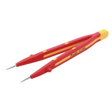 宝工 Pro'sKit 绝缘镊子，圆尖横齿160mm TZ-V302C