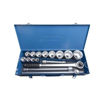 哈恩库博 HAHN+KOLB 3/4"套筒扳手套装，16件套，六角套筒22-60mm，金属箱装 58902100