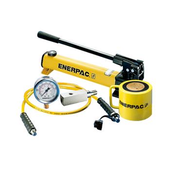 ENERPAC/恩派克 薄型液压缸套装（含油缸+手动泵+软管+压力表+表座） RCS-1002*+P-392*+HC-7210+G2535L+GA-3