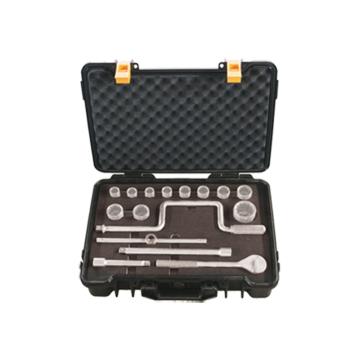 桥防 304不锈钢1/2"方17件套盒装套筒，17pcs T88512