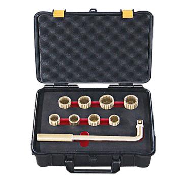 Raxwell 防爆1/2"方9件套盒装套筒，铝青铜10，11，12，14，17，19，22，24mm RTAK0005